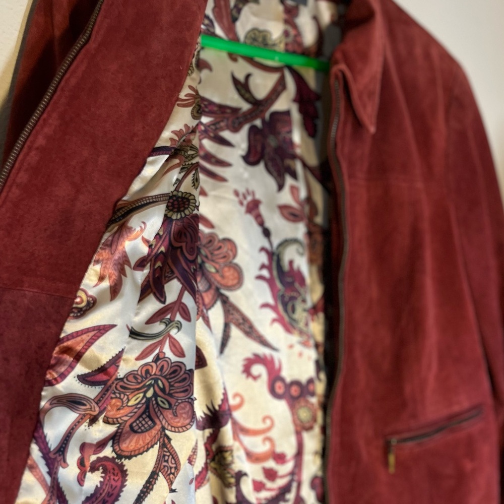 Vintage Red Suede Leather Jacket Liz Claiborne 14 Work to Weekend - Picture 5 of 15